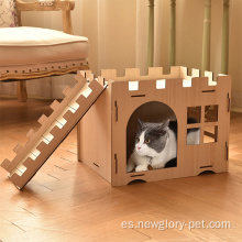 Castillo de conejo gato con escalera